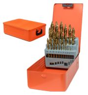 25pcs HSS Drill Bit Set 1-13mm for Metal Wood Plastic | High-Speed Steel Twist Bits with Titanium Coating | Precision Ground 118° Tip, Organized Metal Case Storage - UAE Construction DIY Stock Ready